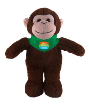 Soft Plush Stuffed Monkey With Bandana 8"
