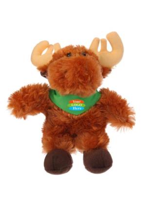 Soft Plush Stuffed Moose With Bandana 12"