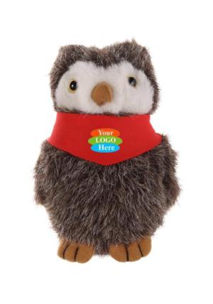 Plush Owl With Bandana 8"