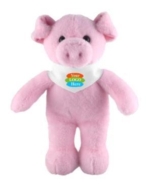 Soft Plush Stuffed Pig With Bandana 8"