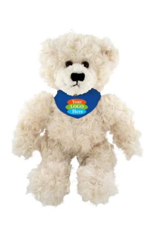 Soft Plush Cream Brandon Bear With Bandana 12"