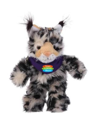 Soft Plush Stuffed Wild Cat Lynx With Bandana 8"