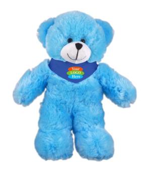 Soft Plush Stuffed Blue Bear With Bandana 12"