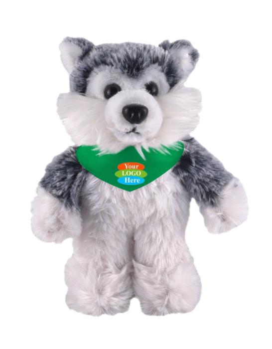 Soft Plush Stuffed Husky With Bandana 12"