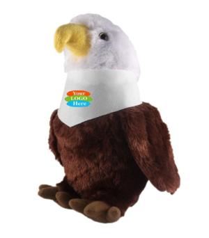 Soft Plush Stuffed Eagle With Bandana 8"