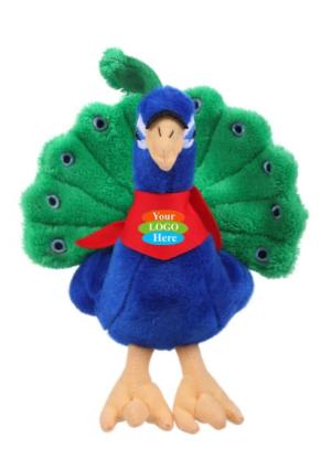 Soft Plush Peacock With Bandana 12"