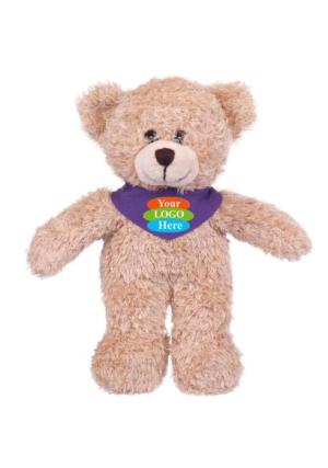 Soft Plush Tan Bear With Bandana 8"