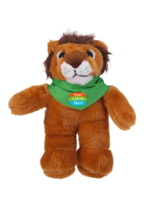 Soft Plush Stuffed Lion With Bandana 8"