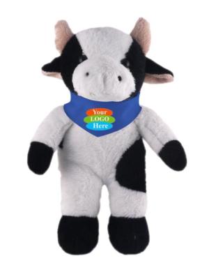 Soft Plush Stuffed Cow With Bandana 8"