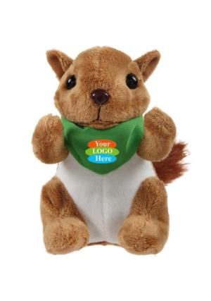 Soft Plush Squirrel With Bandana 8"