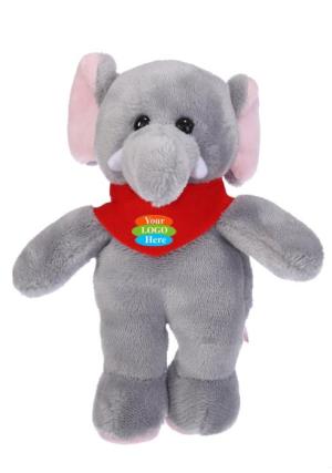 Soft Plush Stuffed Elephant With Bandana 8"