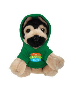 Soft Plush German Shepard With Hoodie 8"