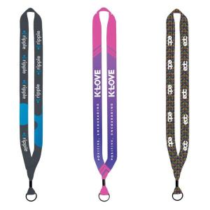 3/4" Dye-Sublimated Lanyard with Metal Crimp & Metal Split-Ring