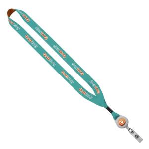 3/4" Dye-Sublimated Lanyard with Metal Crimp & Retractable Badge Reel