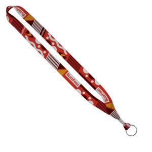 3/4" Dye-Sublimated Lanyard with Silver Tone Metal Crimp & Split Ring