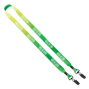 3/4" 2-Ended Dye-Sublimated Lanyard with Metal Crimp and Metal Bulldog Clip