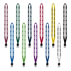 1/2" Cotton Lanyard with Plastic Clamshell & O-Ring