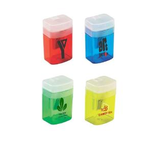 Translucent Pencil Sharpener With Flip-top Lids