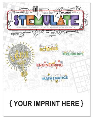 STEMulate - Adult Coloring and Large Print Puzzle Book Combo