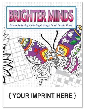 Brighter Minds - Adult Coloring and Large Print Puzzle Book Combo