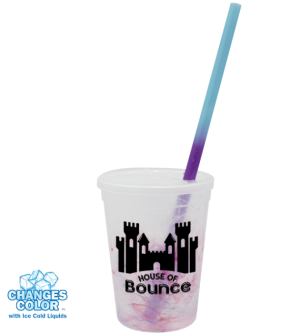 Mood 12 oz. Rainbow Confetti Cup/Straw/Lid Set