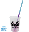 Mood 12 oz. Rainbow Confetti Cup/Straw/Lid Set