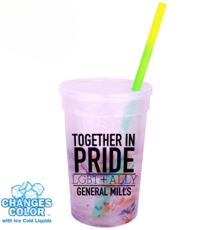 Mood 22 oz. Rainbow Confetti Cup/Straw/Lid Set