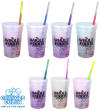 Mood 22 oz. Rainbow Confetti Cup/Straw/Lid Set