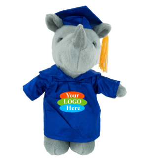Rhino With Graduation Cap and Gown 8"