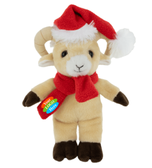 Ram With Christmas Hat and Scarf 8"