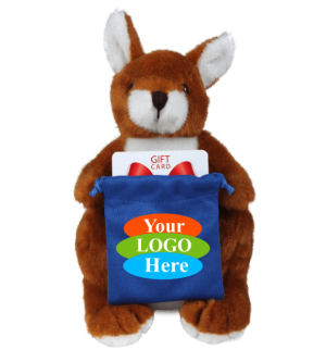 Soft Plush Kangaroo With Gift Card Sack 8"