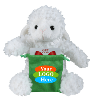 Soft Plush Sheep With Gift Card Sack 8"