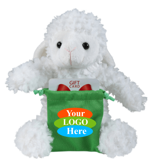Soft Plush Sheep With Gift Card Sack 8"