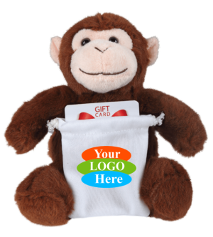 Soft Plush Monkey With Gift Card Sack 8"