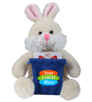 Soft Plush Bunny With Gift Card Sack 8"
