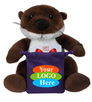 Soft Plush Otter With Gift Card Sack 8"