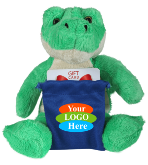 Soft Plush Alligator With Gift Card Sack 8"