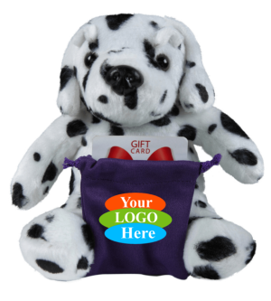 Soft Plush Dalmatian With Gift Card Sack 8"