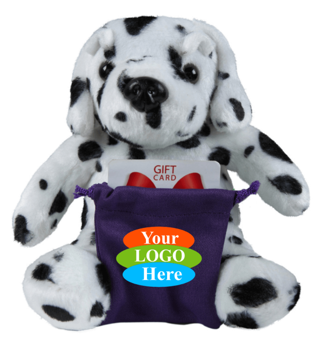 Soft Plush Dalmatian With Gift Card Sack 8"