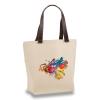 Faux Leather Handle Tote Bag