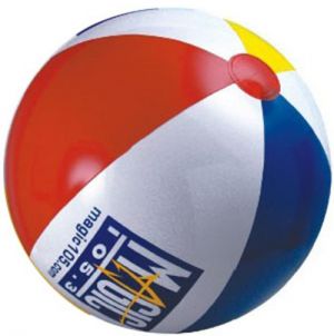 Custom 20 inch Beachballs - Red, White, Yellow, Blue