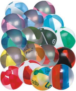 16 inch Alternating Translucent Panels Beach Balls