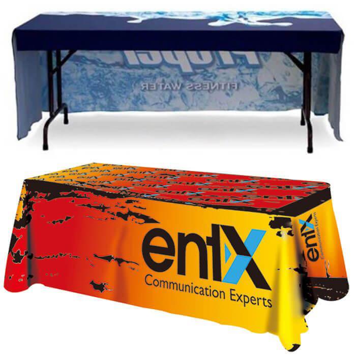 LOT OF 5 Custom Full Color 4 Sides Printed 6ft Table Covers Trade Show Event 